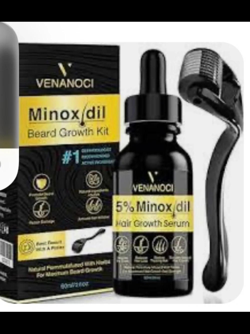 5% Minoxidil hair & Beard Growth Kit – Black & Yellow